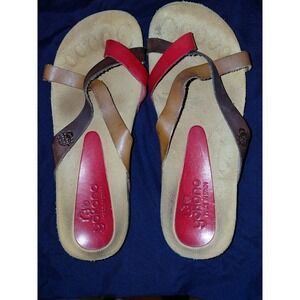 Yokono Ibiza Women's Leather Toe Loop Strap Flip Flop Sandals Size 6.5